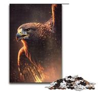 Adults 1000 Piece Jigsaw Flying Eagle Family Fun Puzzle with Matching Poster And Trivia Sheet 75x50cm