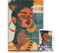 Adults 1000 Piece Jigsaw Puzzle A Happy African Woman Brainteaser Family Games Staycation Kill Time Great Gift Size 38x52cm