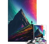 Adults 1000 Piece Jigsaw Puzzle A Man Standing Unique Moun Leisure Brain Teaser Play Strong Interlock Hold Well Delicate Gifts for Wall Art (Size 50x75cm)