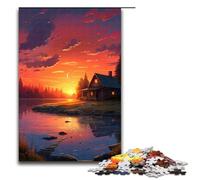 Adults 1000 Piece Jigsaw Puzzle A Small Room at Sunset Family Fun Puzzle with Matching Poster And Trivia Sheet 1000 PCS(75x50cm)
