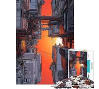 Adults 1000 Piece Jigsaw Puzzle A Space Odyssey. Inside The City. Leisure Brain Teaser Play Strong Interlock Hold Well Delicate Gifts for Wall Art (Size 50x75cm)
