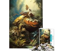 Adults 1000 Piece Jigsaw Puzzle A Surreal Armored Toad Leisure Brain Teaser Play Strong Interlock Hold Well Delicate Gifts for Wall Art (Size 38x26cm)