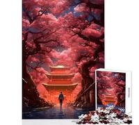 Adults 1000 Piece Jigsaw Puzzle A Walk Among Cherry Trees Jigsaw Puzzles 1000 Relaxing Games Secret Santa Gifts Suitable for Couples (38x52cm)