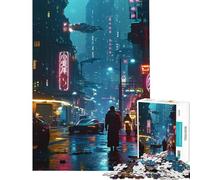 Adults 1000 Piece Jigsaw Puzzle A Walk In Night City Leisure Brain Teaser Play Strong Interlock Hold Well Delicate Gifts for Wall Art (Size 50x75cm)