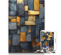 Adults 1000 Piece Jigsaw Puzzle Abstract Gold Grid Brainteaser Family Games Staycation Kill Time Great Gift Size 38x26cm