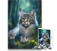 Adults 1000 Piece Jigsaw Puzzle Adorable Maine Coon Cat Brainteaser Family Games Staycation Kill Time Great Gift Size 38x52cm