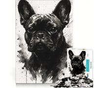 Adults 1000 Piece Jigsaw Puzzle Affiche Tête De Bouledogue Français, Family Game, Difficult And Challenge, Unique Birthday And Gifts 50x75cm