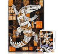 Adults 1000 Piece Jigsaw Puzzle African Alligator Art Brainteaser Family Games Staycation Kill Time Great Gift Size 38x26cm