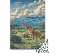 Adults 1000 Piece Jigsaw Puzzle African Safari Scene with Giraffe-2 Jigsaws for Adults Fun Games Wall Decoration Unique Gifts for Birthday And Christmas 70x50cm/1000pcs