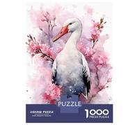 Adults 1000 Piece Jigsaw Puzzle Albatross Cherry Blossom Jigsaws for Adults Brain Teaser Game Difficult Hard Unique Gifts for Birthday And Christmas 52x38cm/1000pcs