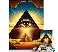 Adults 1000 Piece Jigsaw Puzzle All-Seeing Eye Pyramid Jigsaw 1000 Pieces Educational Games Great Gifts for Games Suitable for Couples (50x75cm)
