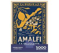 Adults 1000 Piece Jigsaw Puzzle Amalfi Coast Travel Poster Jigsaw Puzzle Brain Teaser Game Presents for Women Difficult And Challenge 70x50cm/1000pcs