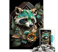 Adults 1000 Piece Jigsaw Puzzle Amazing Raccoon Puzzle For Teenagers Precision Cutting Train Your Brain And Hands Learning Educational Toys (Size 38x26cm)