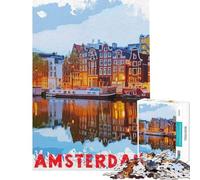 Adults 1000 Piece Jigsaw Puzzle Amsterdam Jigsaw Family Game Staycation Kill Time Unique Gifts for Birthday And Christmas (Size 38x26cm)