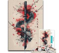 Adults 1000 Piece Jigsaw Puzzle Ancient Samurai Katana Challenging Game Toys For Family Fun Educational Toy (size 38x26cm)