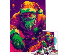 Adults 1000 Piece Jigsaw Puzzle Angry Santa Claus Jigsaws for Adults Fun Games Analysis And Logic Parent-child Interaction (Size 50x75cm)