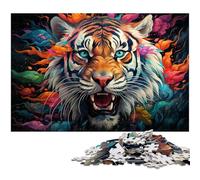 Adults 1000 Piece Jigsaw Puzzle Angry Violent Tiger Difficult Hard Jigsaw Great Gifts And Toys for Teenager Age 14 Years Up 1000 PCS(75x50cm)