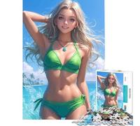 Adults 1000 Piece Jigsaw Puzzle Anime Beach Bliss Jigsaw Puzzle 1000 Toy Wall Decor Difficult Challenge Birthday Present, Gifts, (50x75cm)