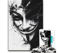 Adults 1000 Piece Jigsaw Puzzle Anonymous Mask Art Vendetta Improve Memory Practical Game for And from 14 Years And over 50x75cm