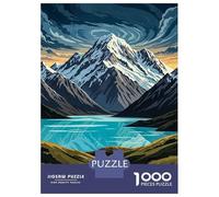 Adults 1000 Piece Jigsaw Puzzle Aoraki Mount Cook New Zealand Jigsaw for Adults Brain Teaser Game Staycation Kill Time Parent-child Interaction 70x50cm/1000pcs