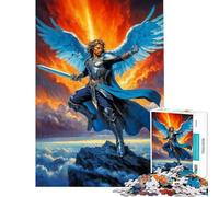 Adults 1000 Piece Jigsaw Puzzle Archangel Michael, Angel Warrior Educational Challenge A Work of Art Anti-Stress Toys for Ages 14 And over (38x52cm)
