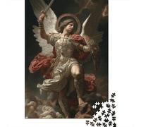 Adults 1000 Piece Jigsaw Puzzle Archangel Michael Statue Puzzles for Adults Brain Teaser Game Perfect Decoration Birthday And Unique Gifts 52x38cm/1000pcs