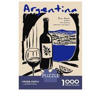 Adults 1000 Piece Jigsaw Puzzle Argentina Wine Still Life Jigsaw Puzzle Brain Teaser Game Wall Art Unique Gifts for Birthday And Christmas 38x26cm/1000pcs