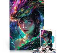 Adults 1000 Piece Jigsaw Puzzle Asia woman a dragon lustige Spiele für die ganze Familie Heimdekoration75x50cm
