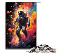 Adults 1000 Piece Jigsaw Puzzle Astronaut in Color Space Family Fun Puzzle with Matching Poster And Trivia Sheet 1000 PCS(75x50cm)