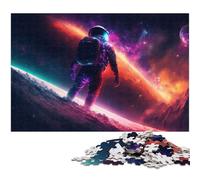 Adults 1000 Piece Jigsaw Puzzle Astronaut Surfing The Star Toy Intellectual Game Challenging Puzzle Game And Family Play 1000 PCS(38x26cm)