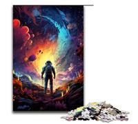 Adults 1000 Piece Jigsaw Puzzle Astronauts in The Mysterious Universe Family Fun Puzzle with Matching Poster And Trivia Sheet 1000 PCS(75x50cm)