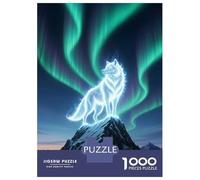 Adults 1000 Piece Jigsaw Puzzle Aurora Spirit Wolf on Snowy Mountain Jigsaw Puzzle Brain Teaser Game Presents for Women Difficult And Challenge 70x50cm/1000pcs
