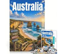 Adults 1000 Piece Jigsaw Puzzle Australia Great Ocean Road, DIY Toys, Hand Speed Race, with Fully Interlocking Randomly Shaped Pieces 38x26cm