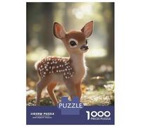 Adults 1000 Piece Jigsaw Puzzle Baby Deer Fawn in Forest Jigsaws for Adults Brain Teaser Game Difficult Hard Unique Gifts for Birthday And Christmas 38x26cm/1000pcs