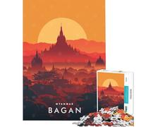 Adults 1000 Piece Jigsaw Puzzle Bagan Sunset Myanmar Puzzle For Teenagers Precision Cutting Train Your Brain And Hands Learning Educational Toys (Size 50x75cm)