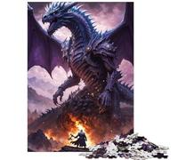 Adults 1000 Piece Jigsaw Puzzle Battle Majestic Dragon for Birthday, Chrismas Stress Reliever Brain Teaser Game for And from 14 Years And over (50x75cm)