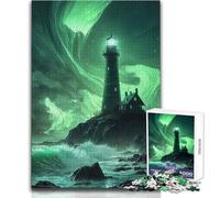 Adults 1000 Piece Jigsaw Puzzle Beacon in The Aurora Ideal for Cozy Downtime Fine Precision Die Cut Play Toy Size 50x75cm