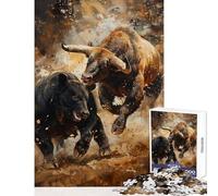 Adults 1000 Piece Jigsaw Puzzle Bear VS Bull Crypto Trade Relaxing Games Analysis And Logic Educational Toy Decompressing Intellectual (50x75cm)