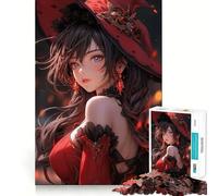 Adults 1000 Piece Jigsaw Puzzle Beautiful Witch Exact Edge Art Brain Game Gift Cozy Time Game Christmas Fun Gift (50x75cm)
