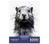 Adults 1000 Piece Jigsaw Puzzle Beaver Beauty Black Ink Jigsaws for Adults Brain Teaser Game But Fun And Humorous Difficult And Challenge 70x50cm/1000pcs