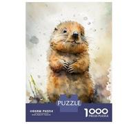 Adults 1000 Piece Jigsaw Puzzle Beaver Watersketch Puzzles for Adults Brain Teaser Game Perfect Decoration Birthday And Unique Gifts 38x26cm/1000pcs