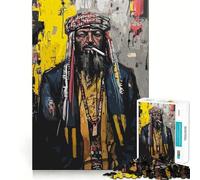 Adults 1000 Piece Jigsaw Puzzle Bedouin Smoking A Cigarette Exact Edge Art Brain Game Gift Cozy Time Game Christmas Fun Gift (38x26cm)