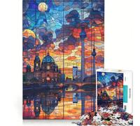Adults 1000 Piece Jigsaw Puzzle Berlin Twilight, Educational Games, Fun at Home Activities, Wishlist with Santa Claus 38x26cm