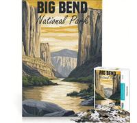 Adults 1000 Piece Jigsaw Puzzle Big Bend National Park Poster, Educational Games, Fun at Home Activities, Wishlist with Santa Claus 50x75cm