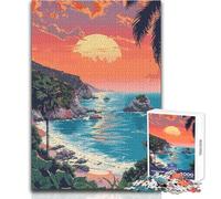 Adults 1000 Piece Jigsaw Puzzle Big Sur Beach Pixel Art Toys Educational Games Perfect Decoration Gifts Ideas Size 50x75cm
