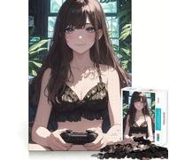 Adults 1000 Piece Jigsaw Puzzle Bikini Anime Girl Gaming Exact Edge Art Brain Game Gift Cozy Time Game Christmas Fun Gift (50x75cm)