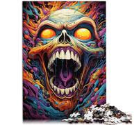 Adults 1000 Piece Jigsaw Puzzle Bizarre Evil Skeleton Pattern assembly 26x38cm Suitable for desktop decoration for 14 year olds
