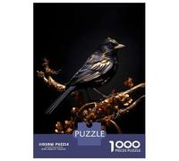 Adults 1000 Piece Jigsaw Puzzle Black And Gold Sparrow 01 Jigsaw Puzzle Brain Teaser Game Presents for Women Difficult And Challenge 52x38cm/1000pcs