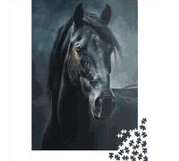 Adults 1000 Piece Jigsaw Puzzle Black Horse Paper Puzzles for Teenagers Educational Game for Adult Teenagers 1000pcs (38x26cm)