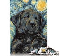 Adults 1000 Piece Jigsaw Puzzle Black Labrador Sleeping Puzzles for Adults & Teenager Educational Game Challenge Toy 1000pcs (75x50cm)
